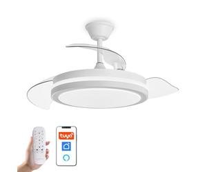 YOEVU ESPARTAN - Ventilador de techo con luz led | Motor DC | Compatible con ALEXA | Aspas retractiles | 3 tonalidades y 6 velocidades (ESPARTAN)