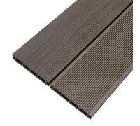YOEVU - Lama de Composite WPC 2,2m x 14,5cm x 2,2cm (0,32 m²), Resistente y Duradera para Terrazas y Exteriores, Revestimiento Antideslizante en Marrón Café