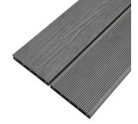 YOEVU | Lama de composite WPC | 2,2m x 14,5cm x 2,2cm, Gris | Resistente a la intemperie, antideslizante, fácil de instalar | Para terrazas y exteriores