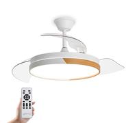 Yoevu - nature white ventilador de techo con luz led motor dc | 3 tónalidades de color|6 velocidades |temporizador |función vera