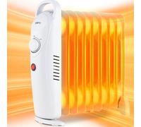 YOEVU | Radiador de aceite | 1000W, 9 elementos, blanco, 42x13x42cm | Protección contra sobrecalentamiento, diseño compacto, eficiencia energética | Calefacción portátil