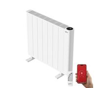 YOEVU | Radiador electrico bajo consumo | 1500W | Compatible con Alexa | Control app y WiFi, pantalla digital, temporizador, modos ECO y Confort | Calefacción eficiente, Blanco