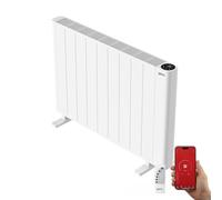 YOEVU | Radiador eléctrico bajo consumo | 2000W | 3 modos | Tecnología TRIAC, Compatible con Alexa, control WiFi y app, pantalla digital, temporizador, montaje suelo o pared, blanco