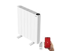 YOEVU | Radiador electrico bajo consumo 900W | Compatible con Alexa | Control app WiFi y mando, pantalla digital, programación 24/7, modo ECO y Confort | Calor eficiente, Blanco