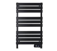 YOEVU - Radiador toallero eléctrico, 500W, Aleación de Aluminio, Negro | Temporizador LED, 2 Modos, IP24, Calienta y Seca Toallas con bajo Consumo