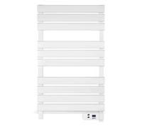 YOEVU - Radiador Toallero Eléctrico | Bajo Consumo 500W | Calienta Toallas IP24 | 2 Modos y Temporizador LED | Diseño Moderno e Instalación Fácil | Aluminio, Blanco