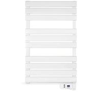 Yoevu - radiador toallero eléctrico | bajo consumo 500w | calienta toallas ip24 | 2 modos y temporizador led | diseño moderno e instalación fácil | aluminio, blanco