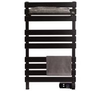 Yoevu - radiador toallero eléctrico - negro, con estante, 500w, aleac