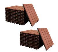 YOEVU - Set de 11 Baldosas de Exterior de Madera Composite WPC, 1m², Baldosas de Terraza, Patio y Jardín, Antideslizantes, Resistentes al Agua, 30x30cm (Marrón Rojizo, 2 m²)