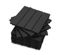 YOEVU - Set de 11 Baldosas de Exterior de Madera Composite WPC, 1m² - Baldosas de Terraza, Patio y Jardín, Antideslizantes, Resistentes al Agua, 30x30cm, Antracita