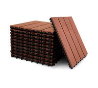 3Nod - Pack 11 Baldosas Suelo Wpc Ensamblables Color Marron Rojizo