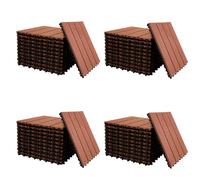 YOEVU - Set de 11 Baldosas de Exterior de Madera Composite WPC, 1m², Baldosas de Terraza, Patio y Jardín, Antideslizantes, Resistentes al Agua, 30x30cm (Marrón Rojizo, 4 m²)