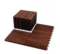 YOEVU Set de 11 Baldosas Madera de Acacia Exterior e Interior, Marrón | 1 m², Suelo de Terraza Exterior, Antideslizantes, Resistentes al Clima, Fácil Instalación, para Jardín