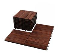 YOEVU Set de 22 Baldosas Madera de Acacia Exterior, Marrón | 2 m², Antideslizantes y Duraderos, Fácil de Instalar y Desmontar, Idóneos para Terrazas, Balcones y Patios