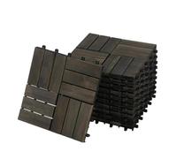 YOEVU Set de 33 Baldosas de exterior Madera de Acacia Exterior, Gris Oscuro | 3 m², Antideslizantes y Duraderos, Fácil de Instalar y Desmontar, Idóneos para Terrazas, Balcones y Patios