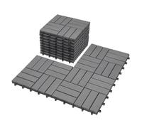 YOEVU - Set de 44 Baldosas de exterior Madera de Acacia Exterior, Gris | 4 m², Antideslizantes y Duraderos, Fácil de Instalar y Desmontar, Idóneos para Terrazas, Balcones y Patios