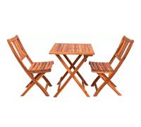 YOEVU - Set de Bistró 3 Piezas Plegable, Mesa y 2 Sillas de Madera de Acacia, Muebles de Exterior para Terraza, Patio, Jardín o Balcón, Color Marrón