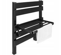YOEVU | Toallero eléctrico 150W con Estante 3 Barras, Negro | Aleación de Aluminio, Pantalla LCD táctil, Temporizador programable, diseño Compacto, Ahorro de energía