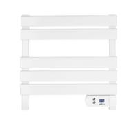 YOEVU - Toallero eléctrico Bajo comsumo 150W, Aluminio, Blanco | Pantalla táctil LCD, Temporizador 8h, Compacto, Secado eficiente y Ahorro energético para baño