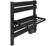 Yoevu - toallero eléctrico - negro, con estante, 150w, aleación de a