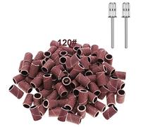 Yoezuo 100 Piezas Bandas de Lijado 120# de Uñas para Manicura y Pedicura, Lijar, Pulir, Quitar Armaduras, con 2 Brocas de Uñas