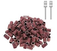 Yoezuo 100 Piezas Bandas de Lijado 80# de Uñas para Manicura y Pedicura, Lijar, Pulir, Quitar Armaduras, con 2 Brocas de Uñas