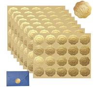 Yoezuo 160 Piezas Pegatinas Doradas de Sellos de Sobre 3,4cm Redondas Pegatinas Autoadhesiva para Sellar Sobres para Invitaciones de Boda Manualidades