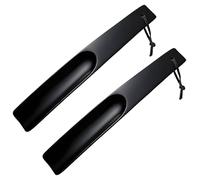 Yoezuo 2 Pcs Calzador de Madera, 23 cm Calzador con Cordón para Hombres, Mujeres, Niños y Mayores, Calzador de Zapatos Corto Portátil (Negro)