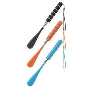 Yoezuo 3 Pcs Calzador de Zapatos Largo, Calzador Telescópico 30-70 cm, con Asa antideslizante y Cordón para Hombres, Mujeres, Niños y Mayores (Negro, Azul, Naranja)