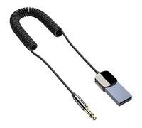 Yoezuo Receptor Bluetooth Audio Coche, USB Aux Bluetooth 5.0 Coche Micrófono Incorporado, Estéreo Música y Llamadas Manos Libres en Automóvil, Adaptador Bluetooth Jack 3.5