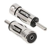 Yoezuo Adaptador de Antena DIN/ISO, Paquete de 2, Conector Antena Coche DIN Macho, Conexión Radio de Automóvil (Plata)