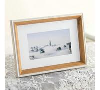 Yofab Marcos de fotos vintage La pared de la galería 8x10 enmarca el azul tablero del montaje marco for sala estar Regalos para estrenar casa(White Walnut,6x8)