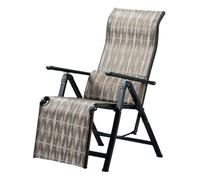 Yofab Silla de camping plegable ajustable portátil de gravedad cero, silla plegable reclinable, respaldo cómodo, regalos de pesca suaves (rayas marrones)