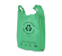 YOFADCI meridy Bolsas de Plástico Tipo Camiseta Resistentes, Reutilizables y Recicladas Tamaño 70% Recicladas Cumple Normativa Aptas Uso Alimentario 100 uds. (Verde, 42 x 53 cm)