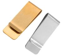 YOFAN Pequeño clip delgado para dinero para hombre, soporte para tarjetas de crédito de acero inoxidable, cartera de bolsillo para dinero en efectivo, 2 pulgadas, plateado y dorado , Clip para dinero