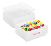 YOFAPA 24 bandejas de plástico para actividades artísticas, 11 x 8.3 x 1.2 pulgadas, bandejas organizadoras de servir, contenedores apilables para pintar cuentas, oficina, escuela, proyectos de