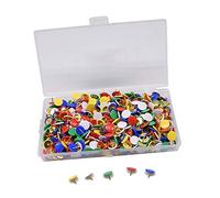 YOFASEN 500 Piezas Chinchetas de Colores - 10 x 9MM Chinchetas para Papel de Tablero de Corcho Tablero de Aviso, Rojo * Amarillo * Azul * Verde * Blanco/500 Piezas