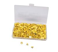 YOFASEN 500 Piezas Chinchetas de Colores - 10 x 9MM Chinchetas para Papel de Tablero de Corcho Tablero de Aviso, Amarillo/500 Piezas