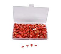 YOFASEN 500 Piezas Chinchetas de Colores - 10 x 9MM Chinchetas para Papel de Tablero de Corcho Tablero de Aviso, Rojo/500 Piezas