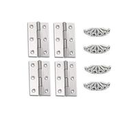 YOFASEN Bisagra para Puerta de Acero Inoxidable - Bisagra Plegable Bisagras Pequeñas Bisagras de Mueble Bisagra Gabinete Armario con Tornillos M3.5 * 16mm, Plateado, 3 pulgada(66 * 37 * 1.0mm) - 4pcs