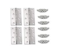 YOFASEN Bisagra para Puerta de Acero Inoxidable - Bisagra Plegable Bisagras Pequeñas Bisagras de Mueble Bisagra Gabinete Armario con Tornillos M3.5 * 16mm, Plateado, 4 pulgada(88 * 60 * 1.2mm) - 4pcs