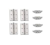 YOFASEN Bisagra para Puerta de Acero Inoxidable - Bisagra Plegable Bisagras Pequeñas Bisagras de Mueble Bisagra Gabinete Armario con Tornillos M3.5*16mm, Plateado, 2.5 pulgada(55*34*1.0mm) - 4pcs