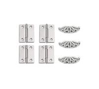 YOFASEN Bisagra Plegable de Acero Inoxidable Para Puerta - Pequeñas Bisagras de Mueble, Gabinete, Armario Con Tornillos M3.5*16mm, Plateado, 1.5 Pulgada (38*30*1.0mm) - 4 Piezas