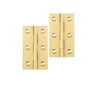 YOFASEN Bisagras de Cobre - Bisagras de Mueble Bisagras a Tope Plegables Bisagras Pequeñas Manualidades Bisagras de Armario, Dorado, 3 pulgada(76x41x1.6mm) - 2pcs