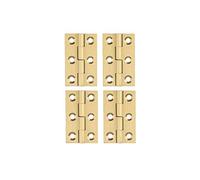 YOFASEN Bisagras de Cobre - de Mueble a Tope Plegables Pequeñas para Manualidades y Armario, Dorado, 1.5 Pulgada (38x23x1.2mm) - 4 Piezas