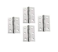 YOFASEN Bisagras Plegables de Acero Inoxidable - Bisagra Pequeña y Grande, Gabinete, Mueble, Plateado, 3 pulgadas (70x44x1.2mm) - 4pcs
