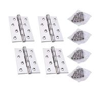 YOFASEN Bisagras Plegables de Acero Inoxidable - Bisagra Pequeña y Grande, Gabinete, Mueble, Plateado, 4 pulgadas (100x75x2mm) - 4pcs