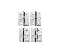 YOFASEN Bisagras Plegables de Acero Inoxidable - Pequeñas y Grandes Para Gabinete y Mueble, Plateado, 2.5 Pulgadas (59x35x1.2mm) - 4 Piezas