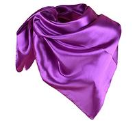 YOFASEN Hijab para Mujeres - Satinado Musulmanas con Velo Pañuelo para la Cabeza Islámico Turbante 90x90cm, Morado