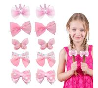 YOFDAL 10 PCS cheveux mignons avec nœud rose Élastiques à fleurs mignonnes para el Cabello de Color Mixto, Accesorios para el Cabello para Bebé Niña (B)